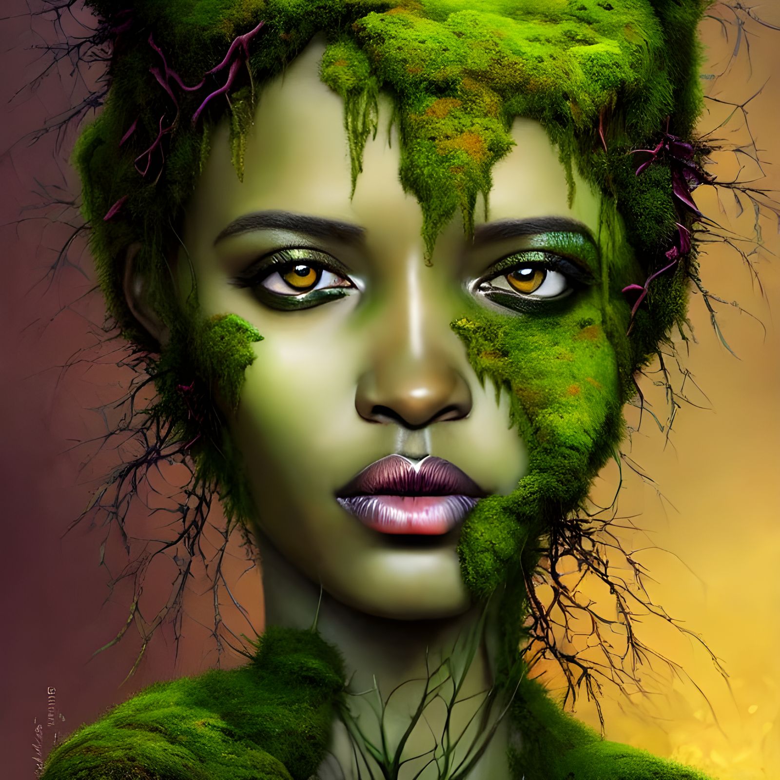 Terrifyingly Beautiful Moss and Vine Nymph