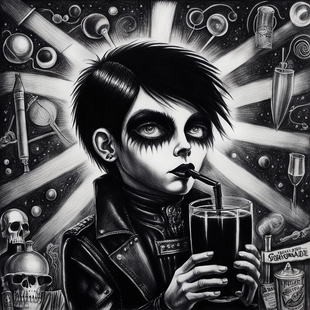 Goth Band in Crayon, a Surreal Rayograph