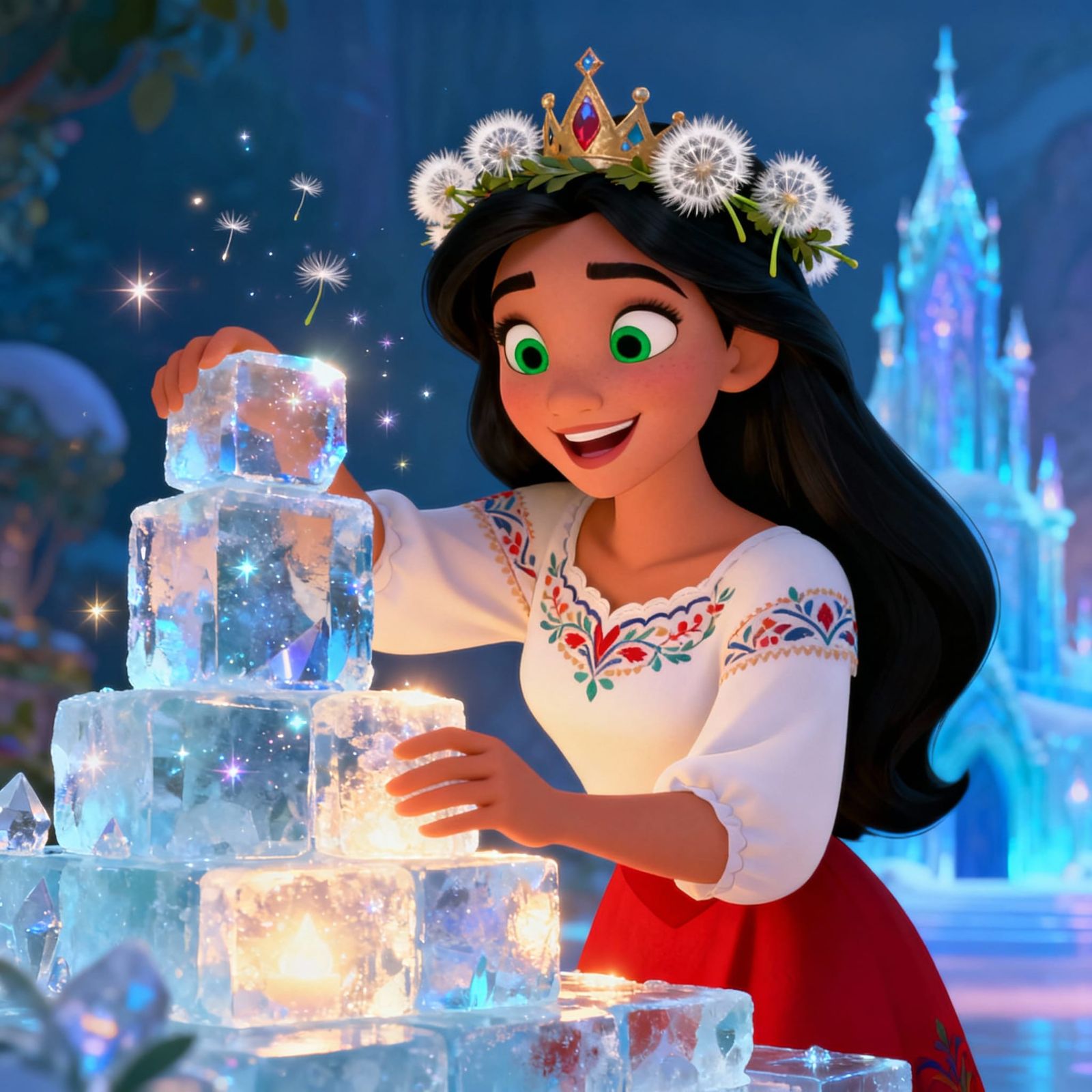 Disney Style Princess Builds Ice Palace