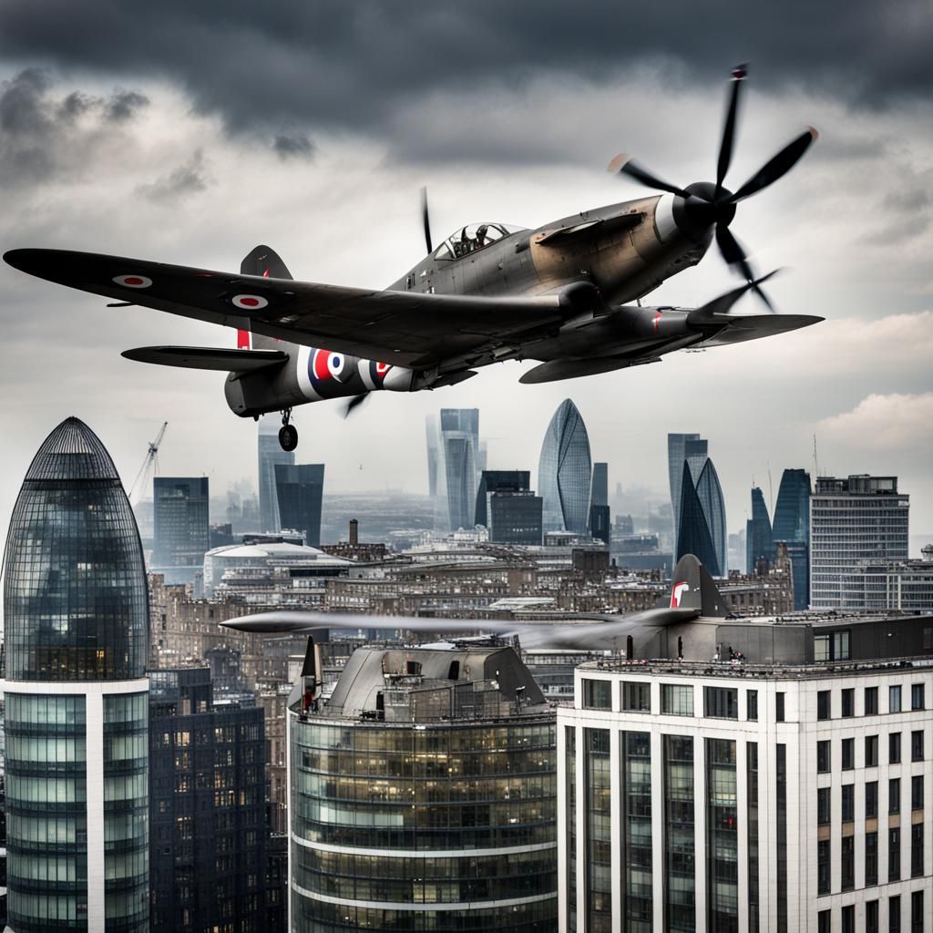 Warplane Flies Over London