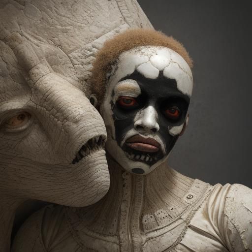 Surreal 3D Image: Man in Open Mouth