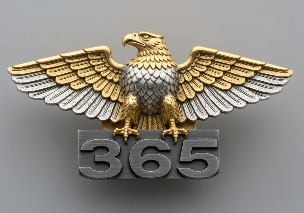 Embossed Gold & Silver Eagle Badge