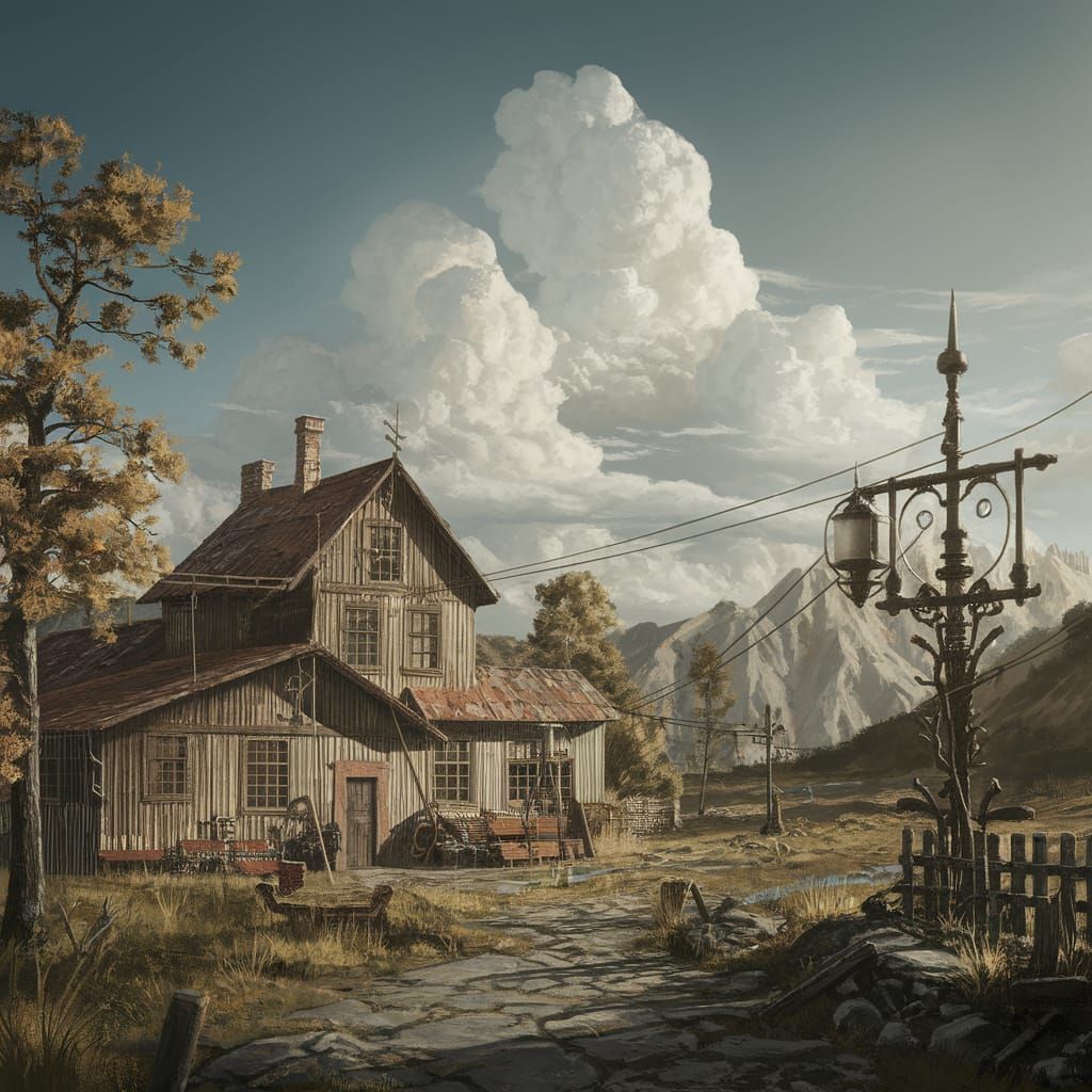 Dreamy Gingham Landscape