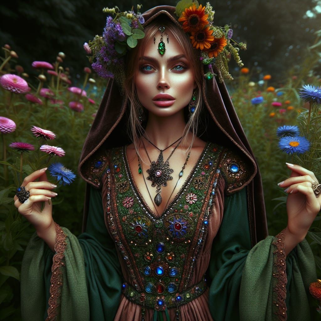 Lithuanian Goddess of Summer's Flora in HDR