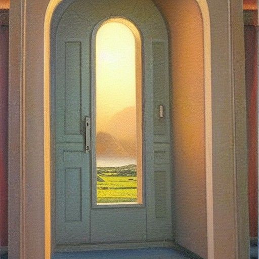 Heaven's Gate: Oil Painting of a Celestial Doorway