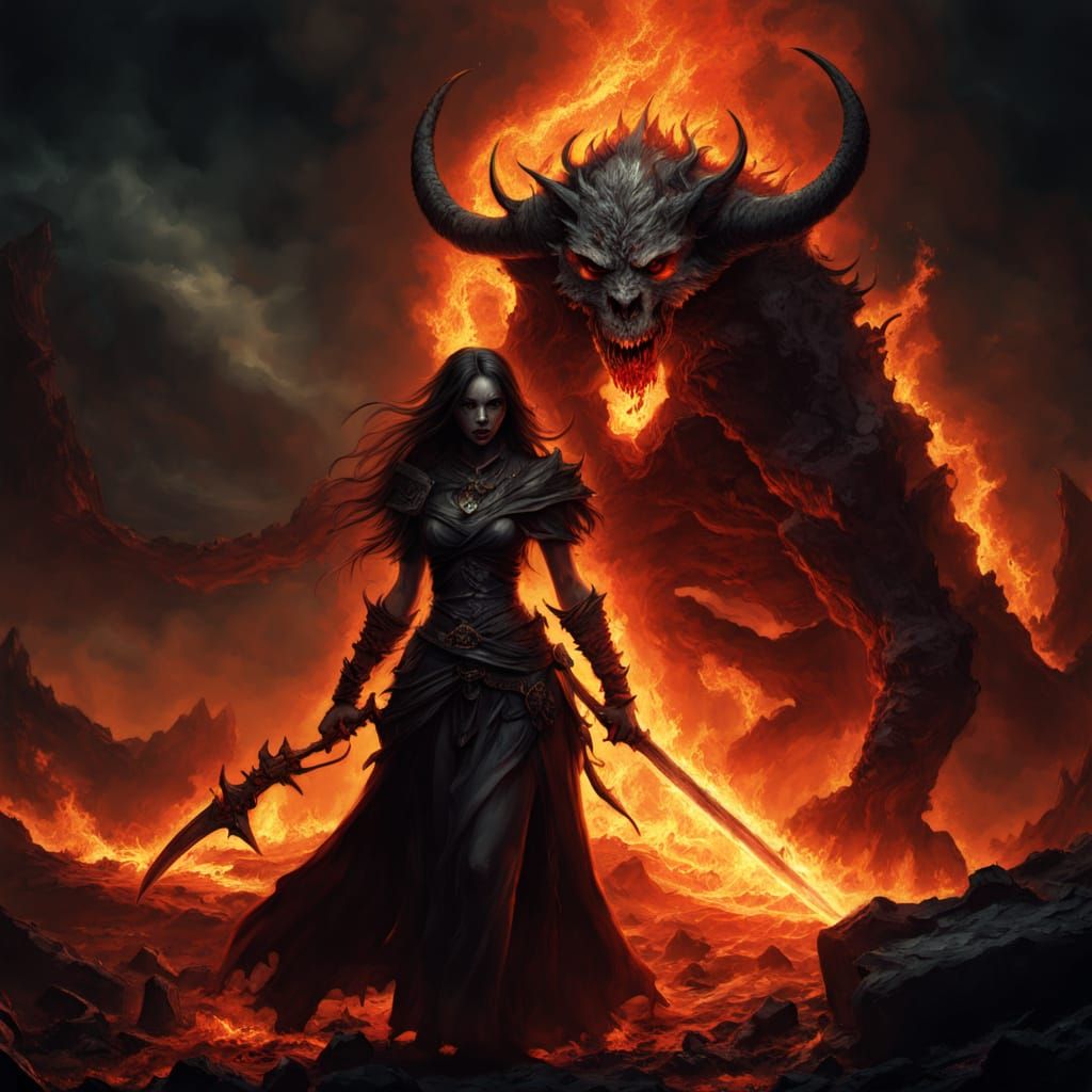 Half Orc Warmage Embodies Fury in Dark Fantasy