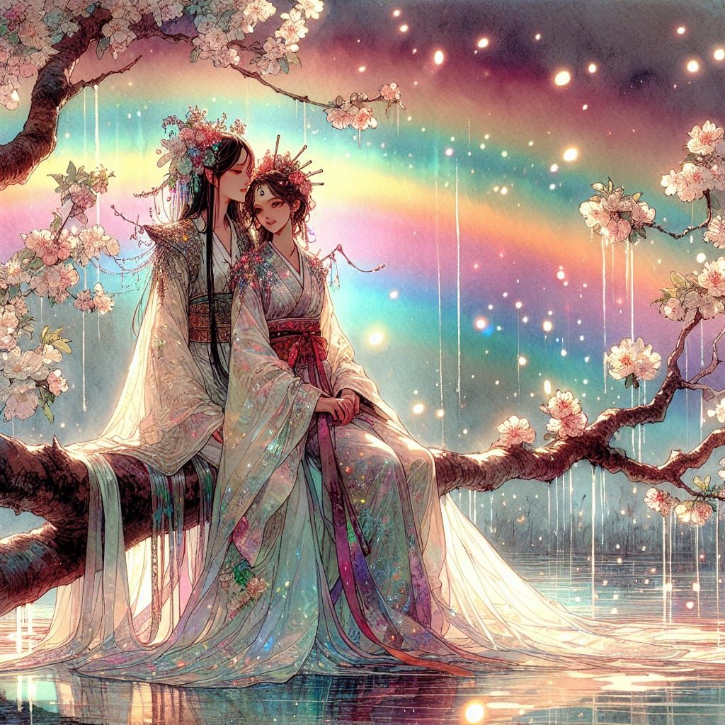 United under rainbow sky