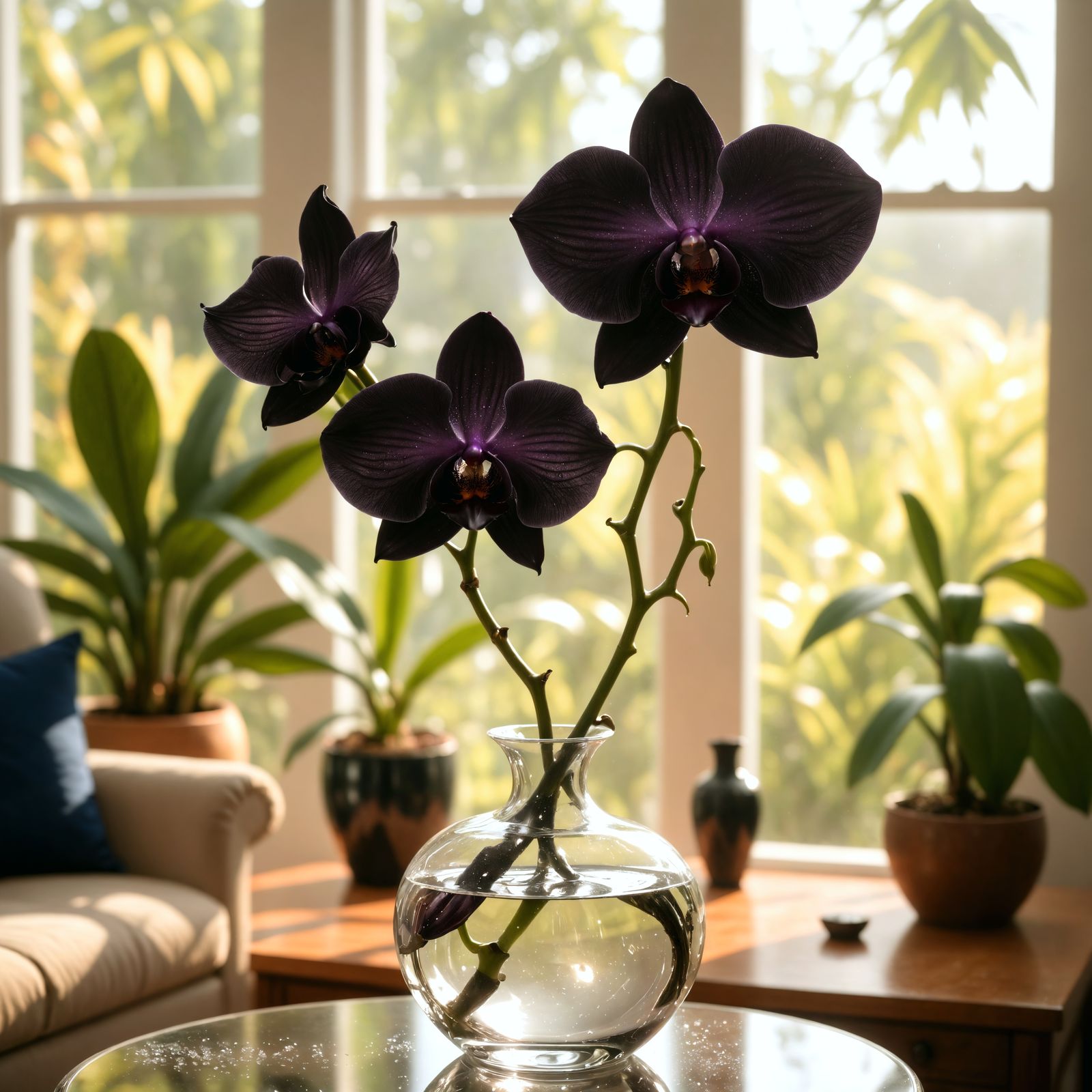 Black Orchid Sunrise in Crystal Sunroom