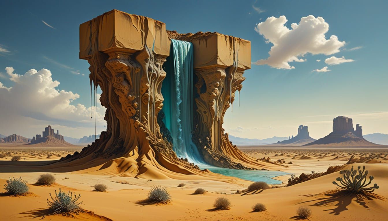 Monumental Desert Metropolis with Hanging Gardens