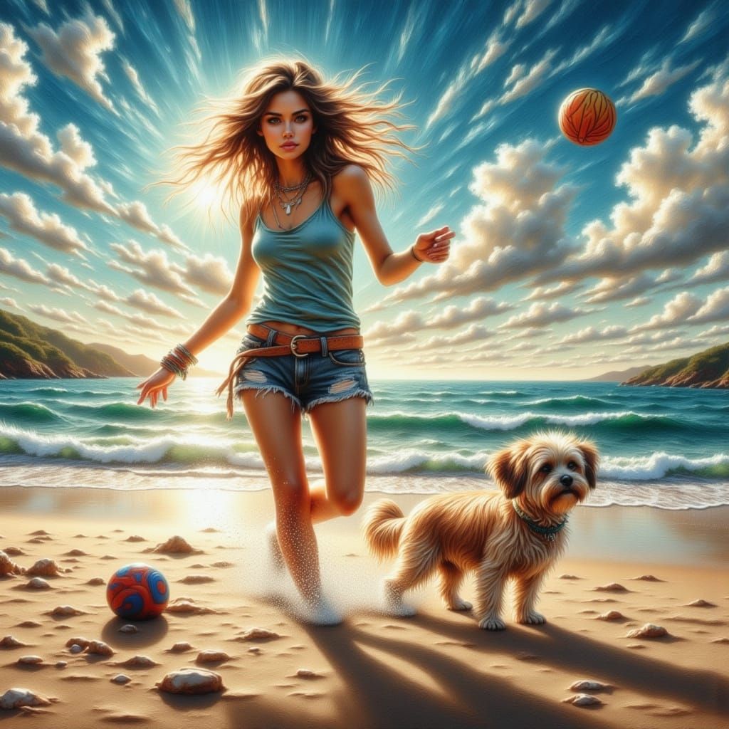 Summer Beach Day With Shih Tzu