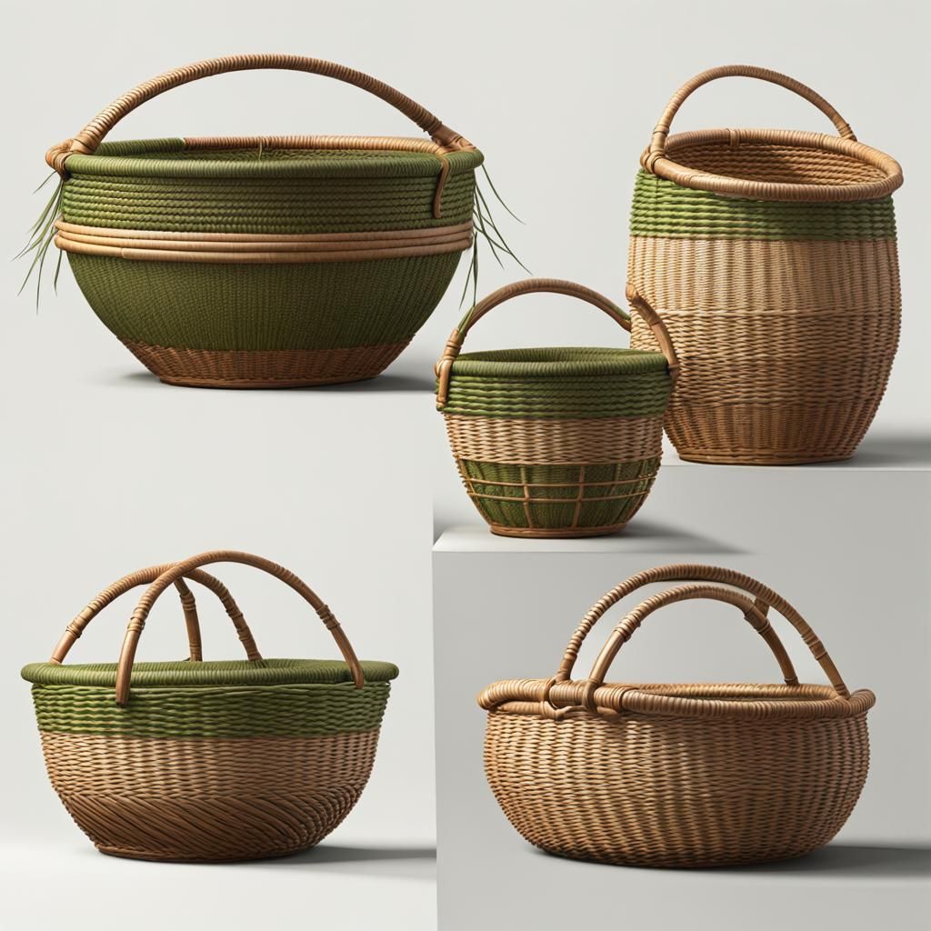Detailed Sweetgrass Basket in Dynamic Lighting