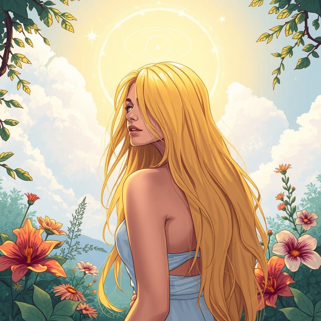 Ethereal Goddess in a Paradise of Tranquility