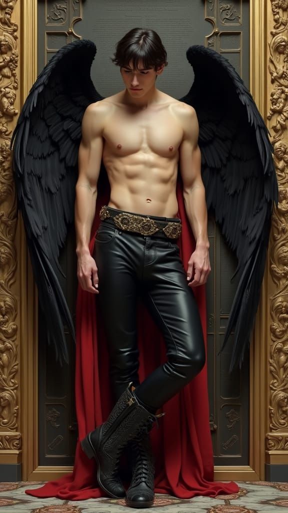 Androgynous Male Figure in Baroque Fantasy Setting