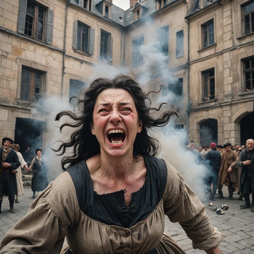 Ecstatic Woman in French Revolution Square