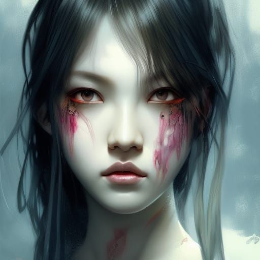 Horror Anime Portrait in Hyperdetailed Style