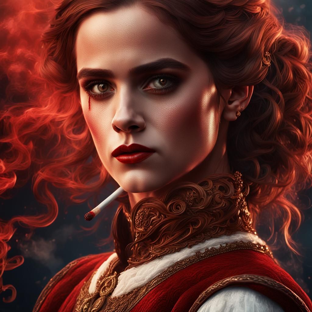 Detailed Matte Painting of a Figure Smoking