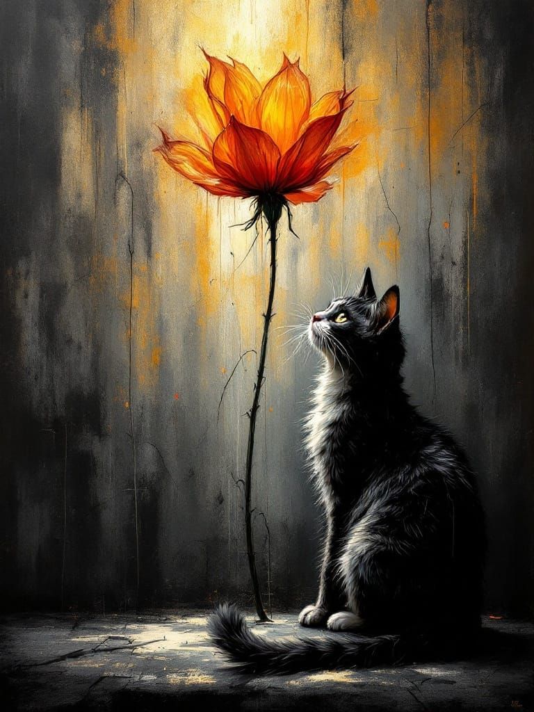 Cyberpunk Feline Majesty in Baroque Splendor