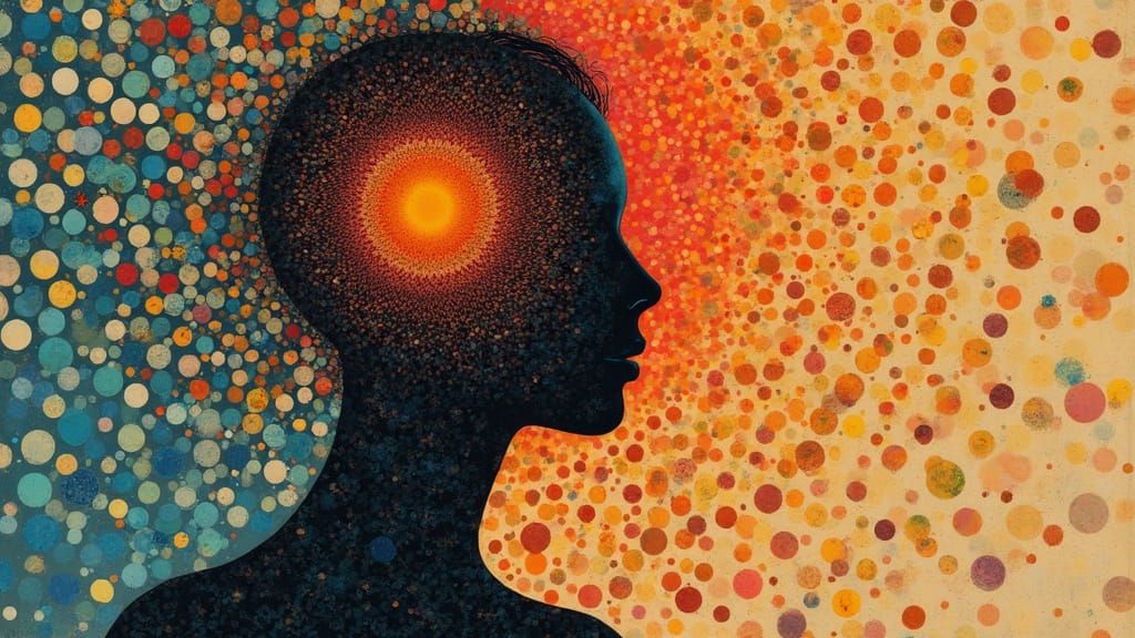 Minimalist Face Collage in Vibrant Coloured Circles