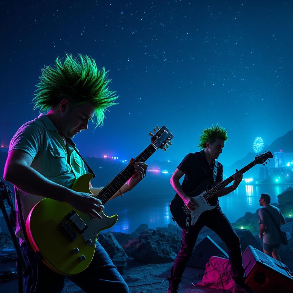 Punk Band Concert on Thames River in Gothic Style