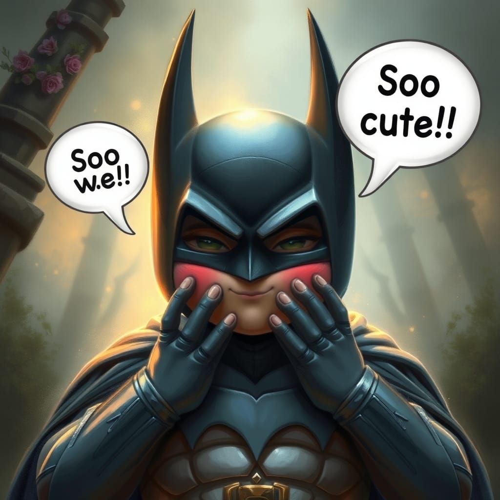 Batman Blushing: Hyperdetailed Ethereal Fantasy