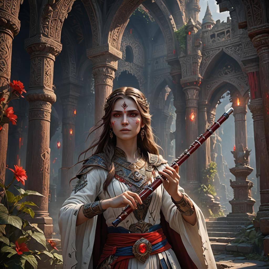 Kalashtar Performer with Glowing Eyes, Fantasy Art