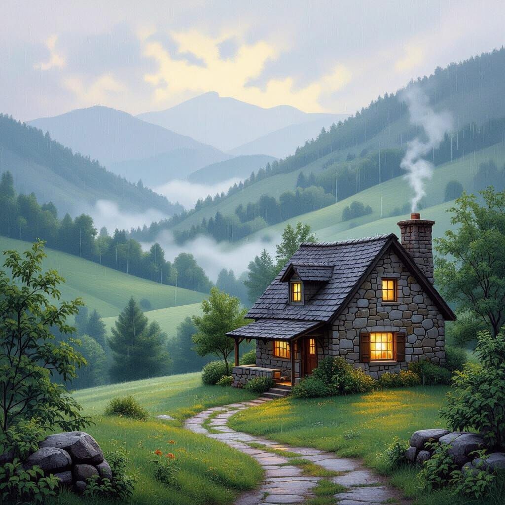 Cozy Stone Cottage in Foggy Valley