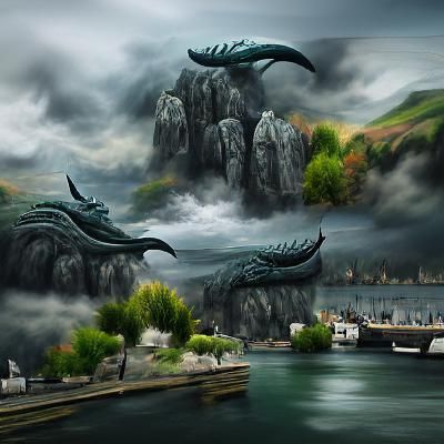 Detailed Matte Painting of Dagon in 8k