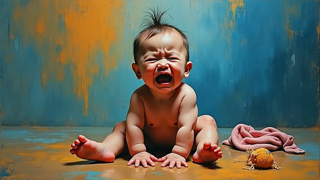 Toddler's Anguish in Abstract Expressionism