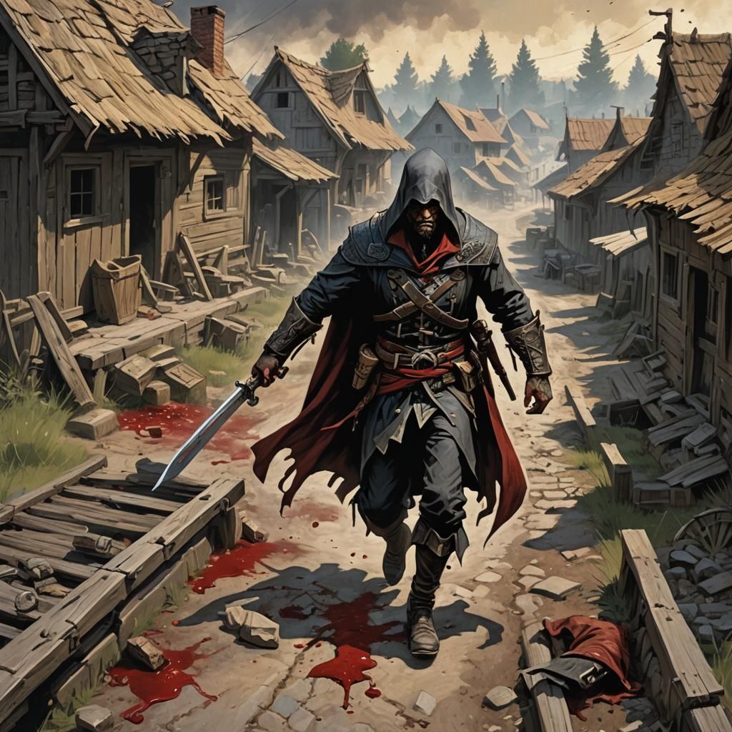 Sinister Assassin Trails Blood Through Village