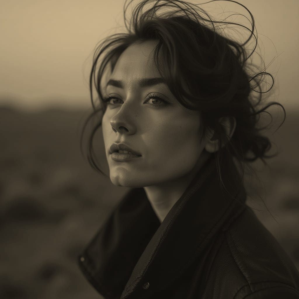 Lonely Way Portrait in Ambient Light