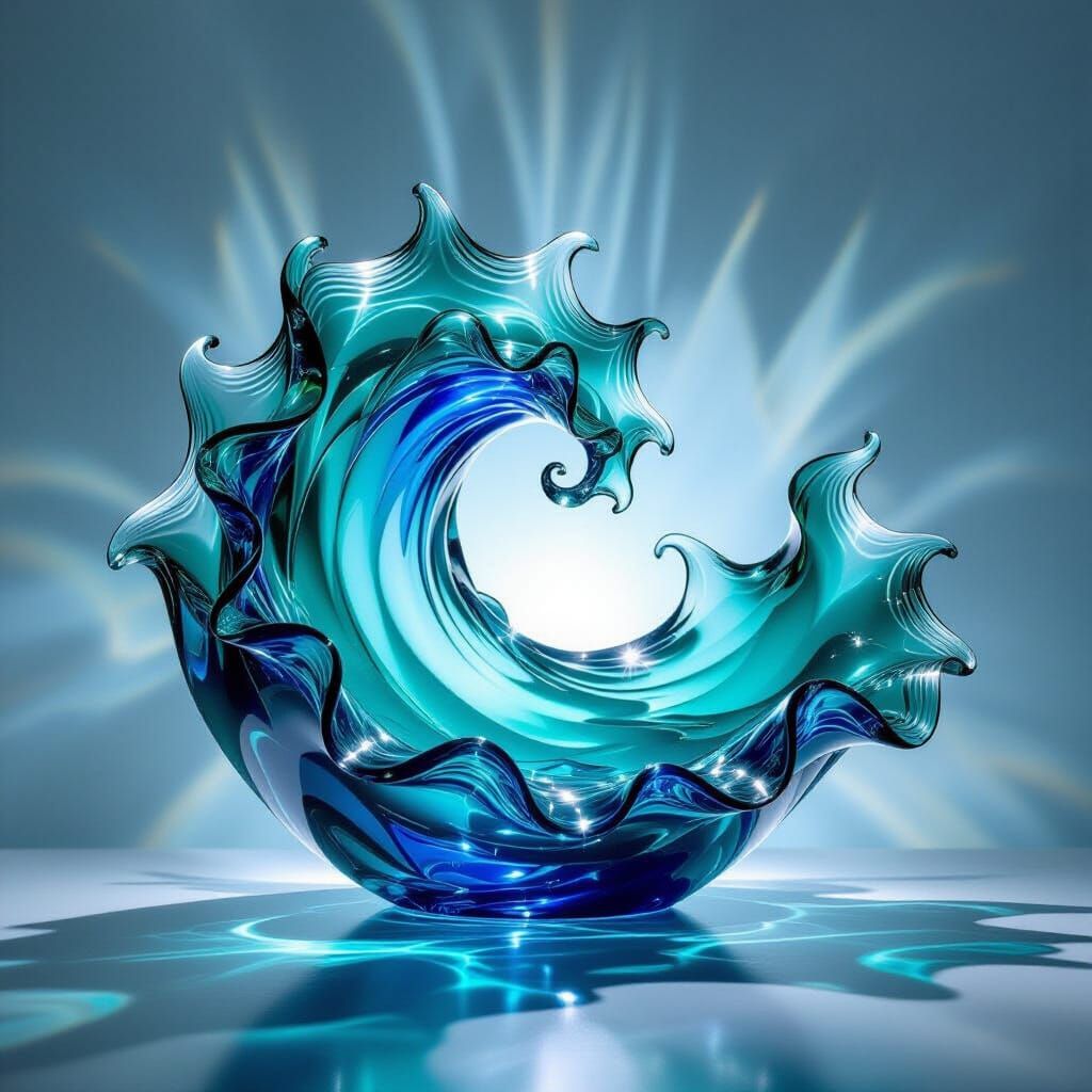 Glass Sea Sculpture Reflects Chaotic Beauty