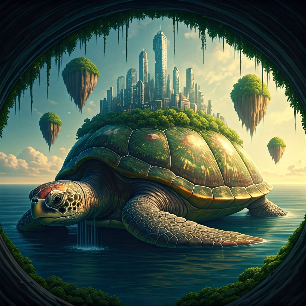 Eco-Fantasy City on Giant Turtle Shell
