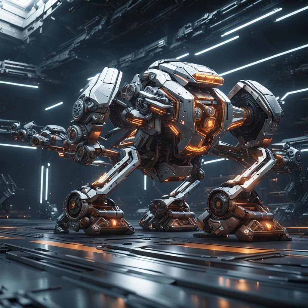 Futuristic Sci-Fi Mech in Detailed 3D Render
