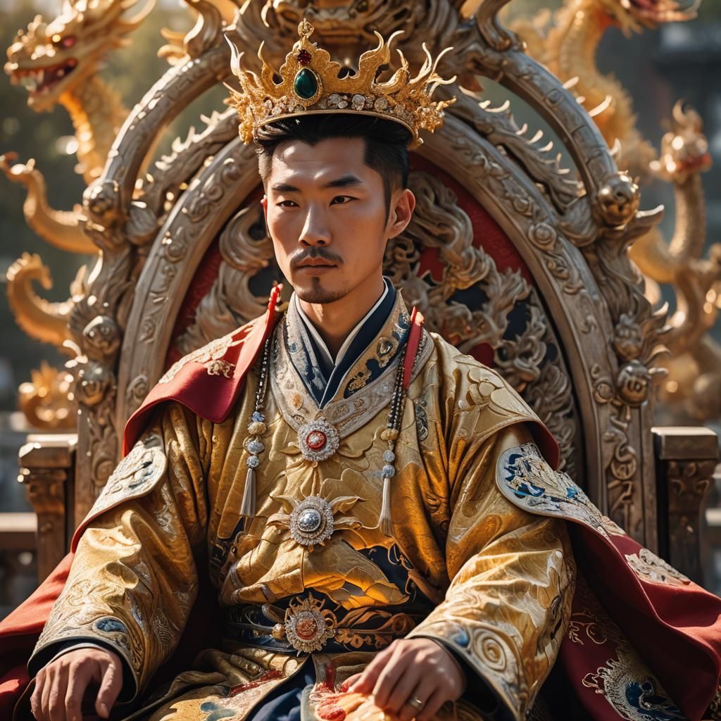 Young Emperor in Dragon Robe with Diamond Crown
