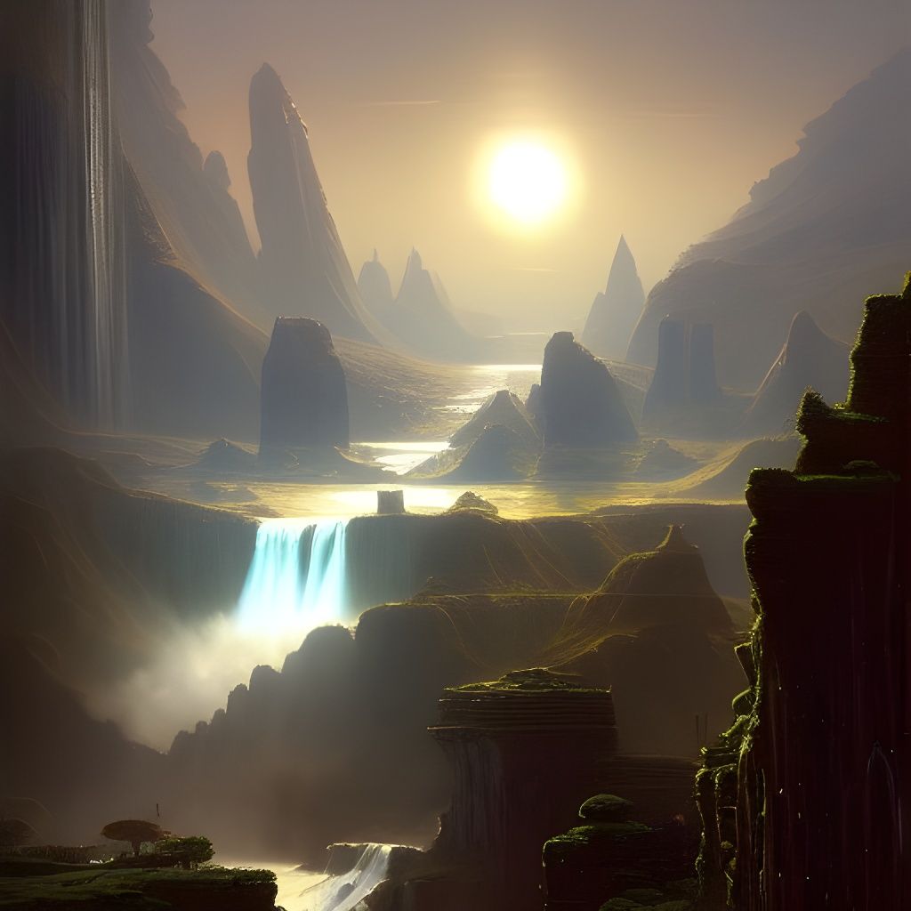 Edge of the World Village: Hyperdetailed Fantasy Art