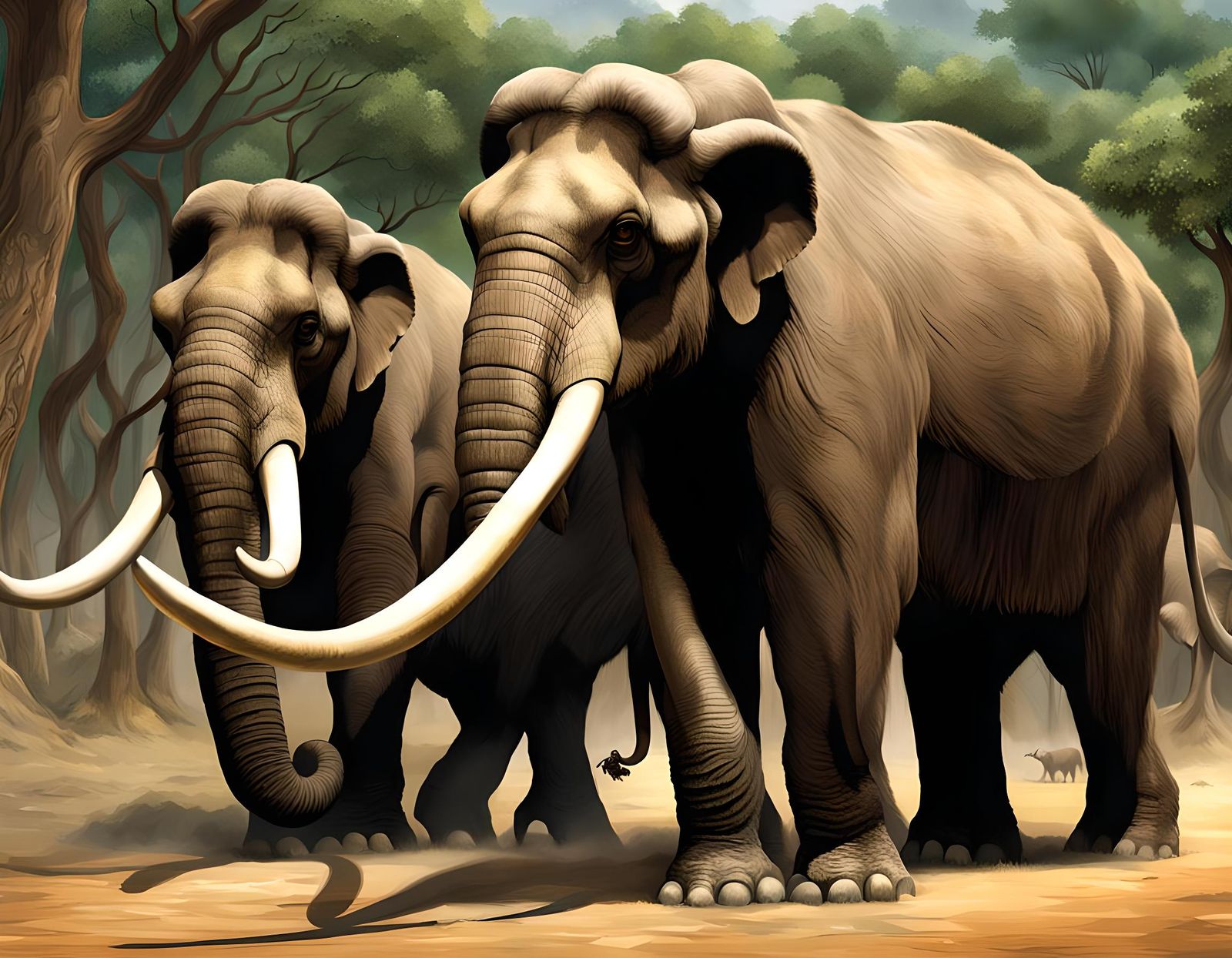 AI Image of Ancient Mastodons