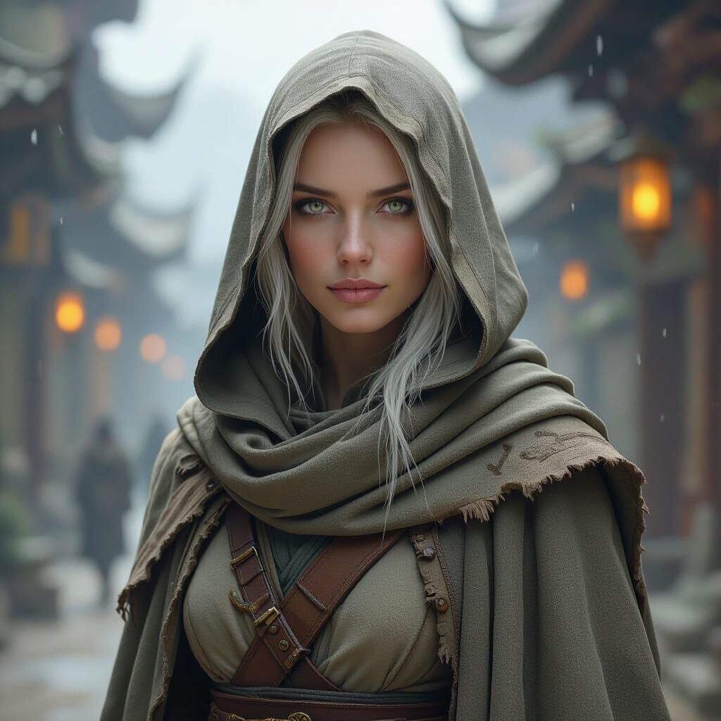 Half-Elf Monk in Dark Fantasy Concept Art