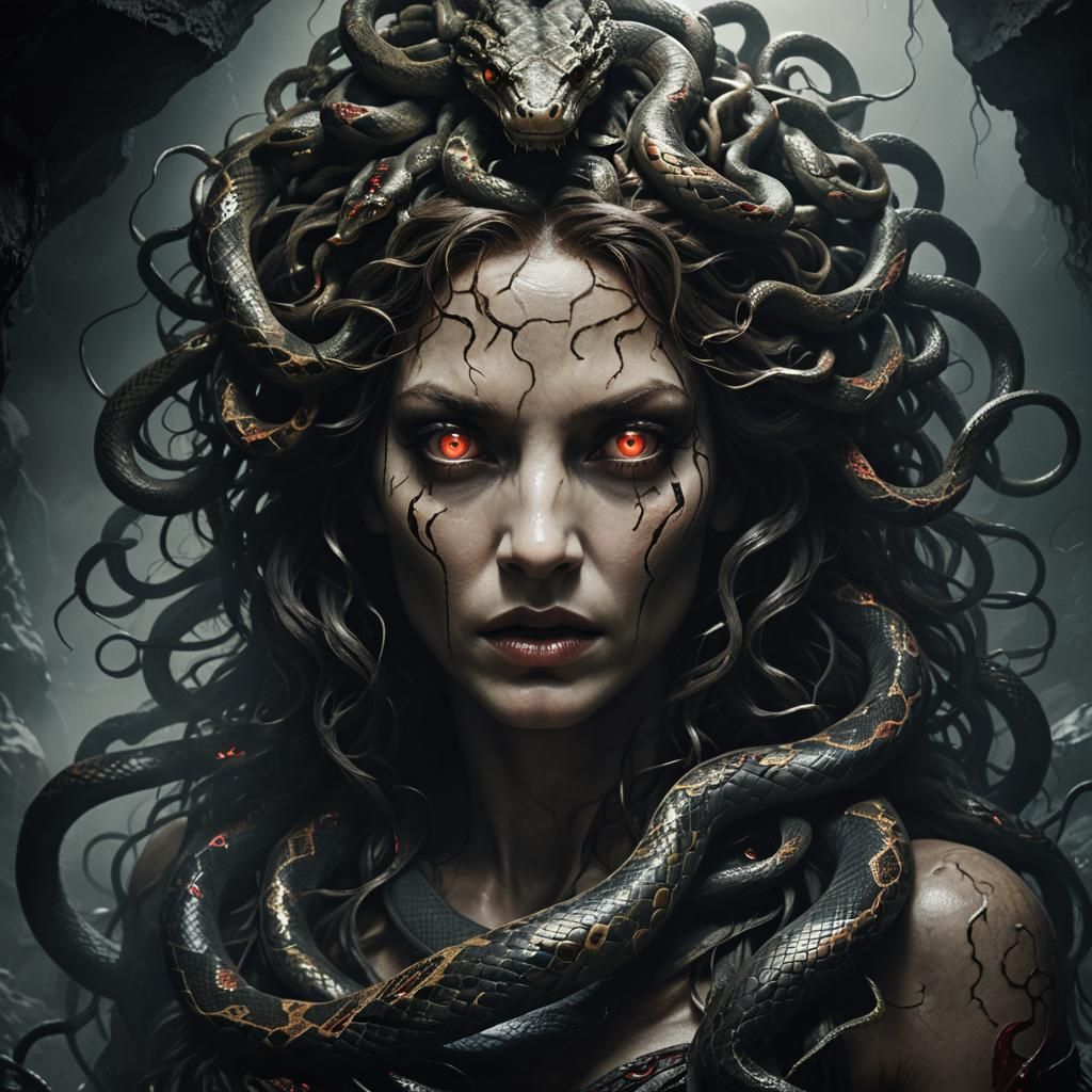 Medusa's Gaze: A Dark Fantasy Portrait
