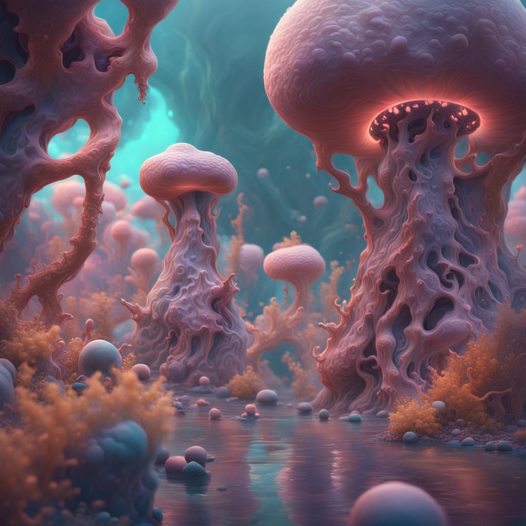 Fantastical Amoeba in Detailed Digital Painting