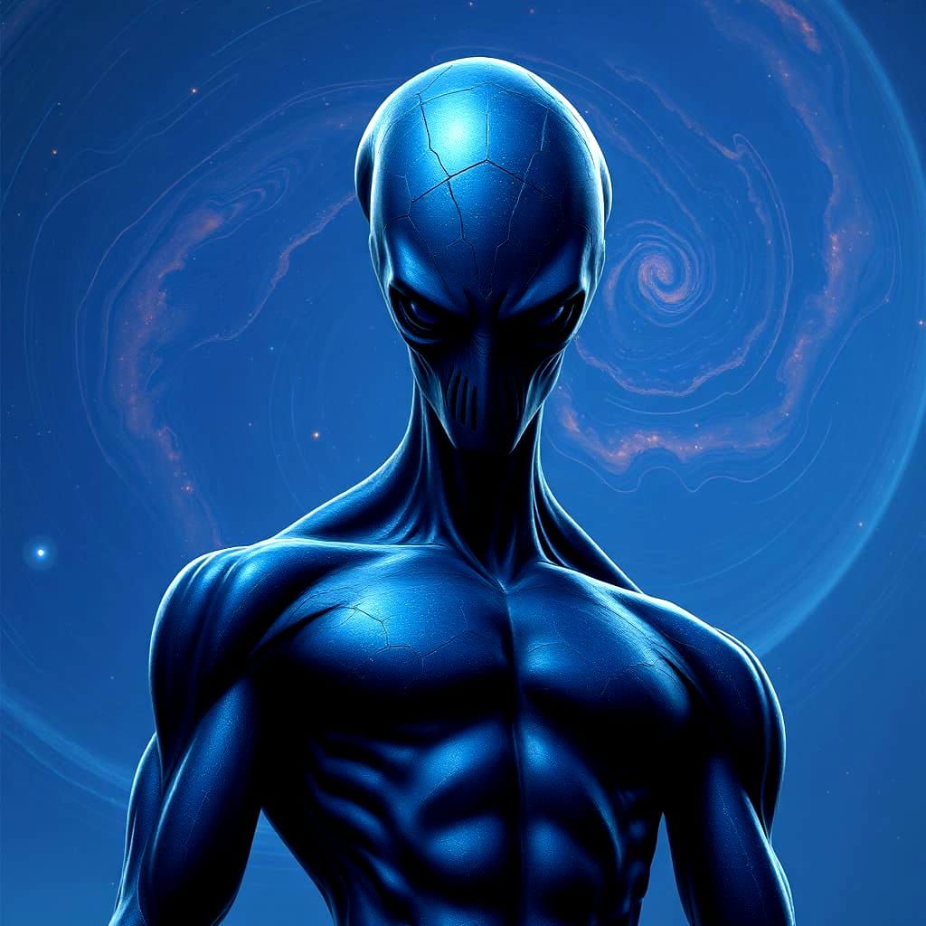 Celestial Being in Dark Blue Form, with Cosmos Map and Hypno...