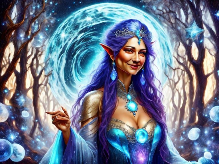 Enchanting Fantasy Bride with Halo and Fairy Elves