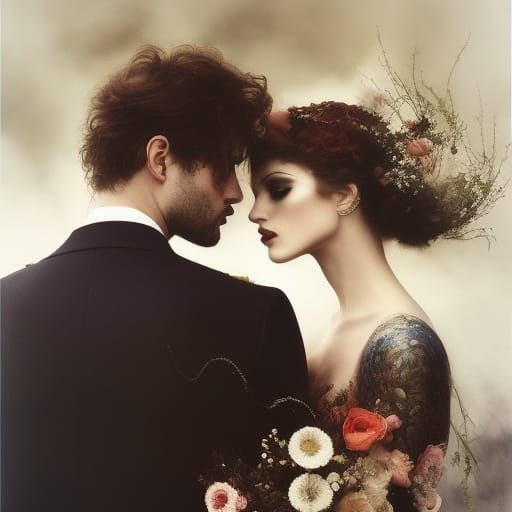 Sensual Kiss by Royo in Hyperrealistic Pictorialism