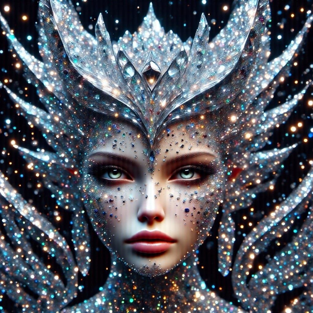 Diamond Alien Creature in Hyperrealist Style