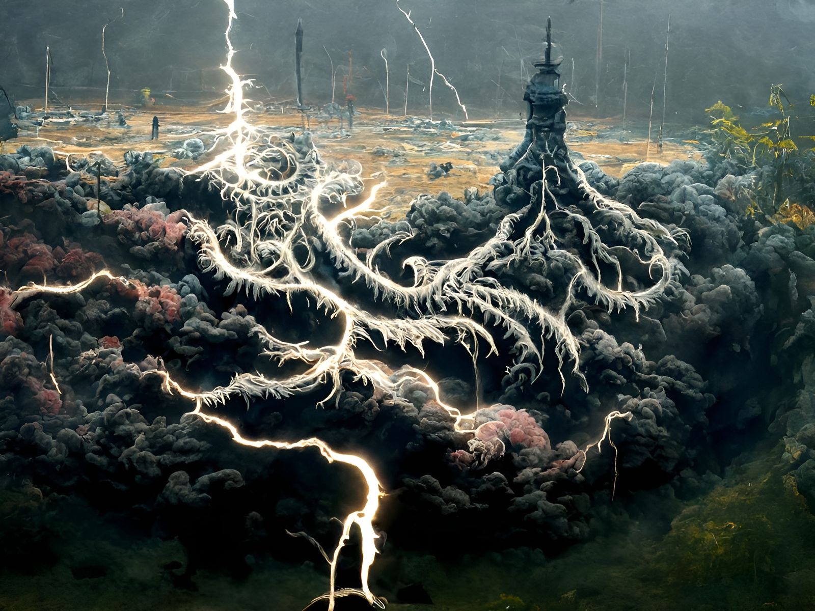 Lovecraftian Organic Lightning in a Strange World