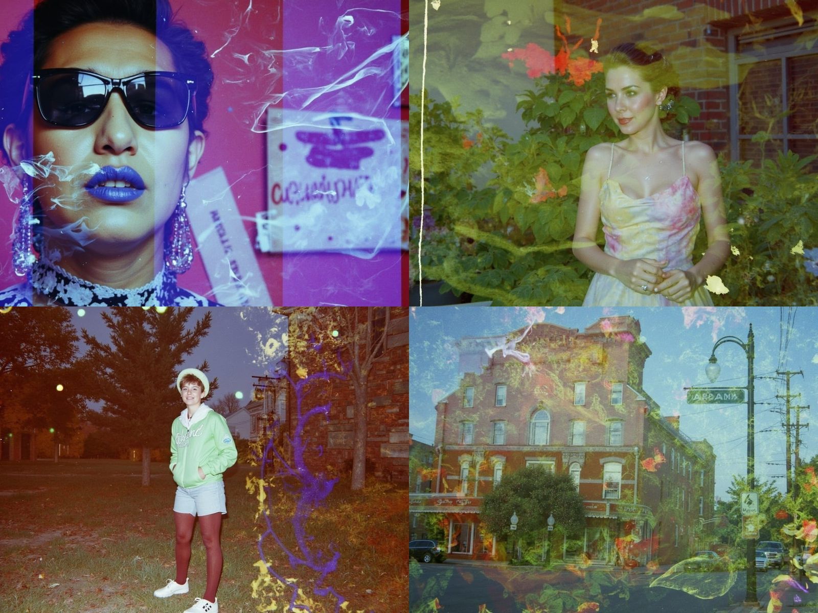 Fashion in a Glowing Dreamlike Double Exposure