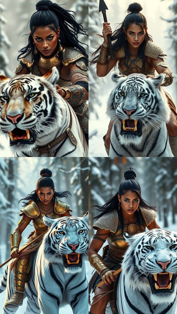 Brazilian Guarani Warrior Woman in Shining Armor