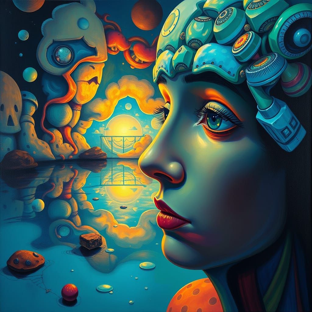 Surrealist Reflection Overcoming Mental Barriers
