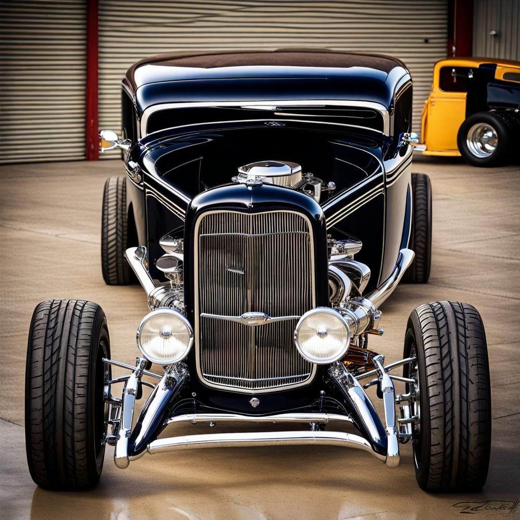 1932 Ford Coupe Hot Rod with Chromed Engine