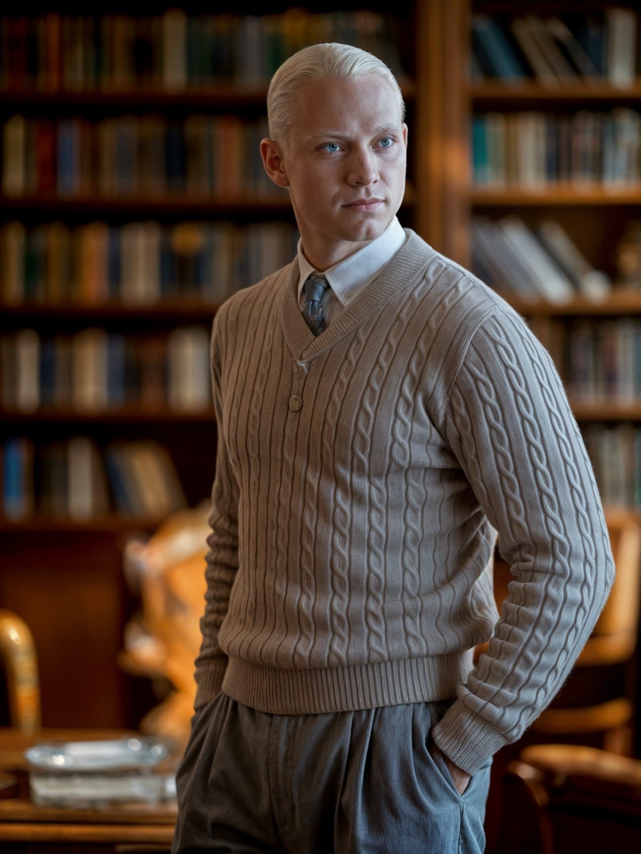 Vintage Gentleman in Knitted Sweater, 1950s Fashion