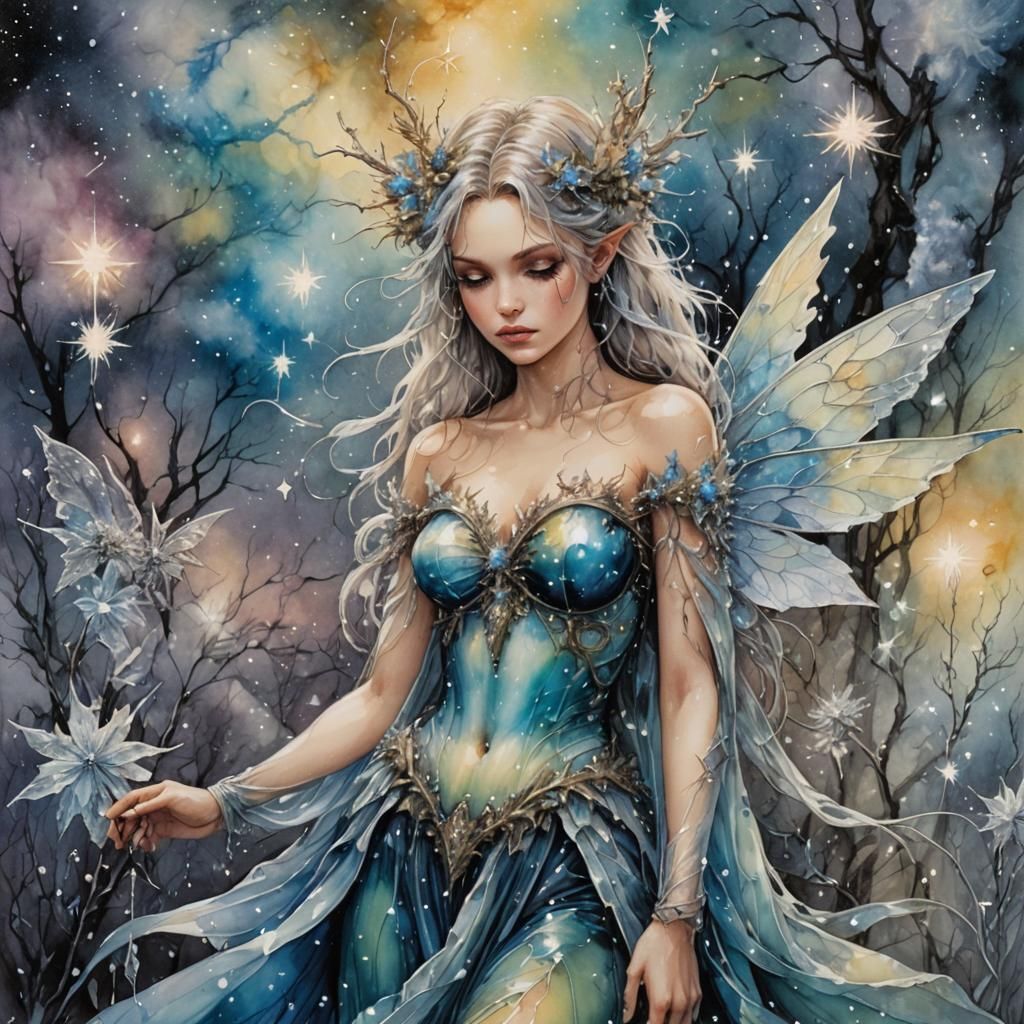 Crystalline Fairy in Starlight Meadow